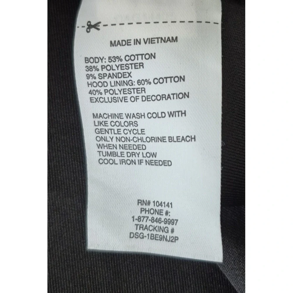 DSG Sport Fleece Full Zip Hoodie Girls Large Black Zip Pockets Sweatshirt Jacket - Picture 3 of 7